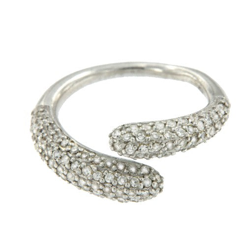 ALLAMANDA, anillo de plata con circonitas. - Roman Joyero