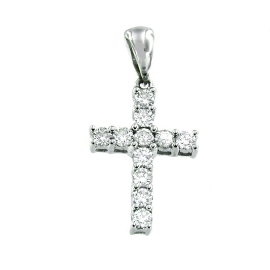 NARVAL, cruz de oro blanco y diamantes - Roman Joyero