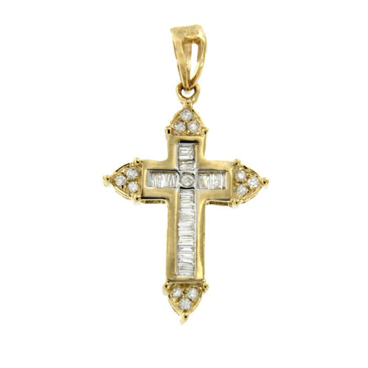 NEPTUNO, cruz de oro amarillo y diamantes - Roman Joyero