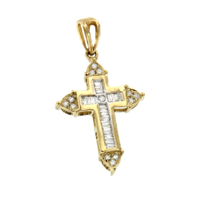 NEPTUNO, cruz de oro amarillo y diamantes - Roman Joyero