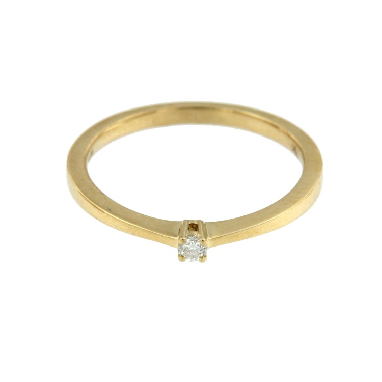 DREHER, anillo de compromiso fino en oro amarillo - Roman Joyero