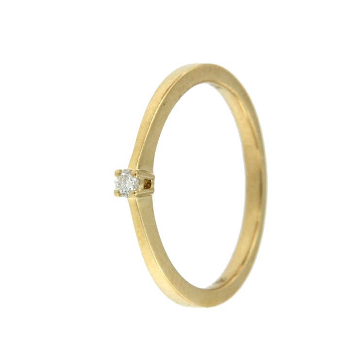 DREHER, anillo de compromiso fino en oro amarillo - Roman Joyero