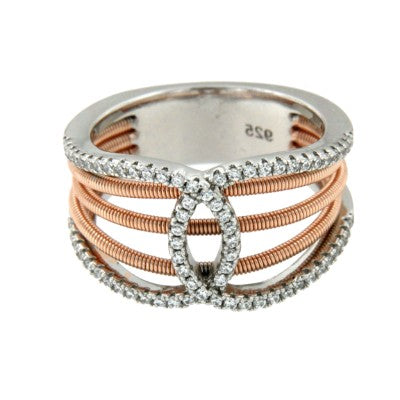 LENA, anillo de plata con circonitas de colores - Roman Joyero
