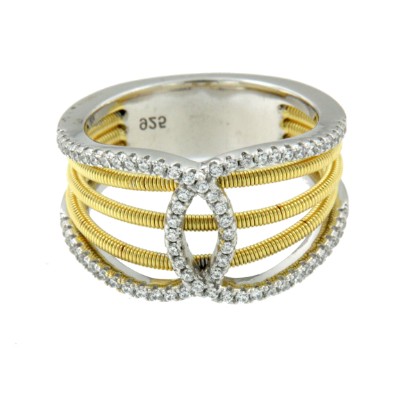 LENA, anillo de plata con circonitas de colores - Roman Joyero