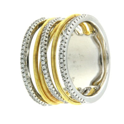 SVETLANA, anillo de plata ancho con circonitas - Roman Joyero
