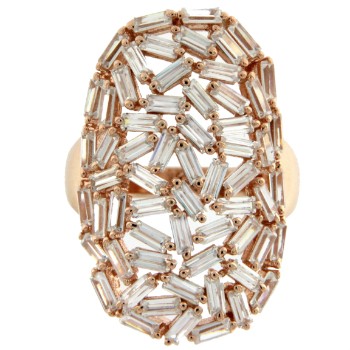 EKATERINA, anillo extra ancho de plata con circonitas - Roman Joyero
