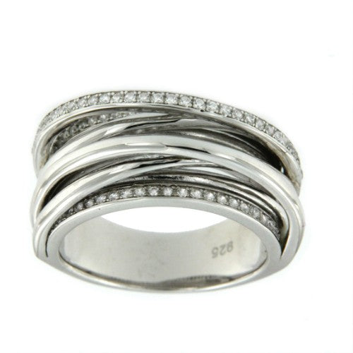 MARINA, anillo elegante de plata con circonitas