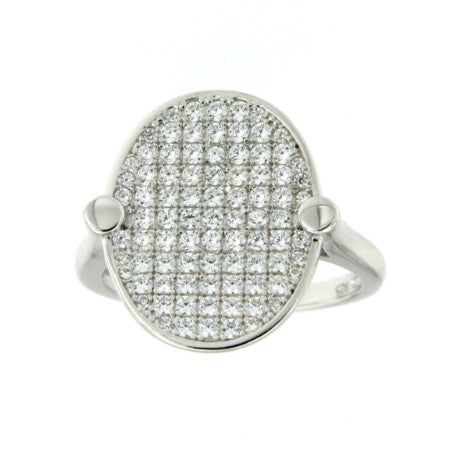 SERGEY, anillo de plata ovalado con circonitas
