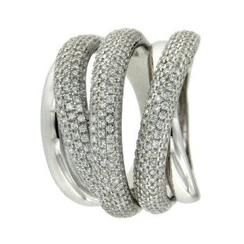SASHA, anillo ancho de plata con circonitas