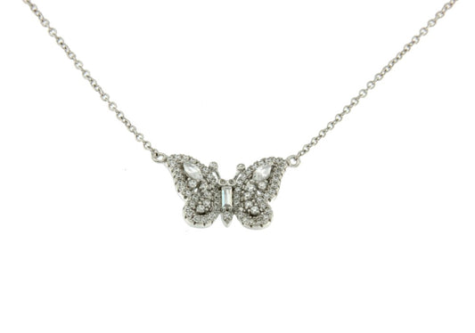 VOVA, gargantilla de plata con mariposa de circonitas
