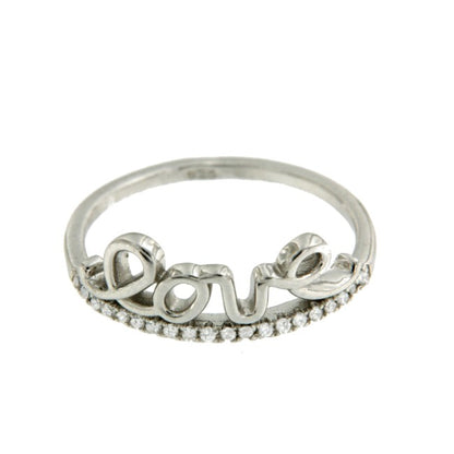 Anillo de plata de ley LOVE chapado o rodiado con circonitas - Roman Joyero