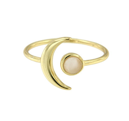 Anillo sol y luna de plata con baño de oro - Roman Joyero