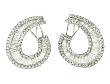 Argollas de oro blanco con diamantes en 2 tallas - Roman Joyero