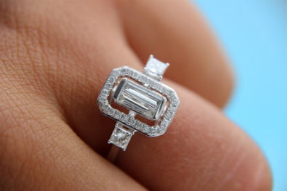 PONCE anillo de compromiso oro blanco con diamantes - Roman Joyero
