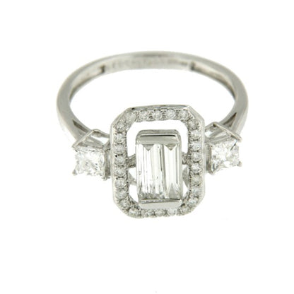 PONCE anillo de compromiso oro blanco con diamantes - Roman Joyero