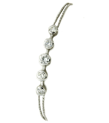 Pulsera de oro blanco 18 kts con diamantes en talla brillante - Roman Joyero