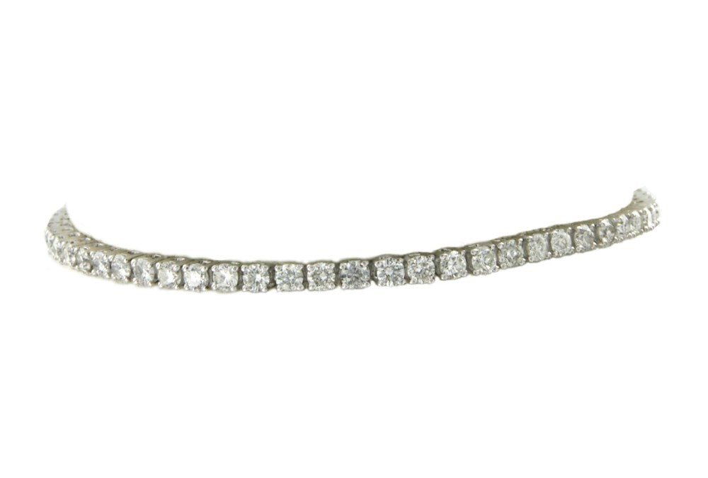 Pulsera riviere en oro blanco de 18 kts con diamante - Roman Joyero