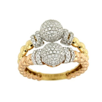 YEPIN 198 anillo Bolas en oro con brillantes - Roman Joyero