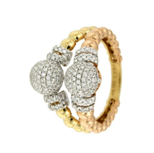 YEPIN 198 anillo Bolas en oro con brillantes - Roman Joyero