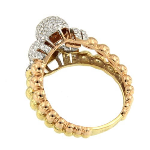 YEPIN 198 anillo Bolas en oro con brillantes - Roman Joyero