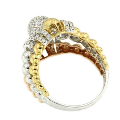 WHIYEPIN 152 anillo bolas en oro con brillantes - Roman Joyero