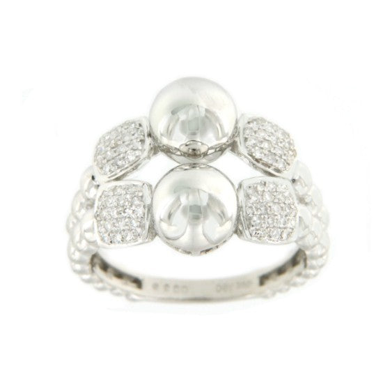 WHITE 76 anillo bolas en oro con brillantes - Roman Joyero