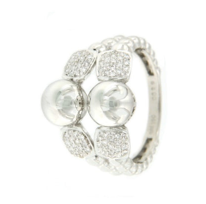 WHITE 76 anillo bolas en oro con brillantes - Roman Joyero