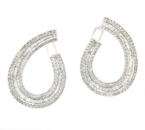 Pendientes de aro en oro blanco WHITE 309 - Roman Joyero