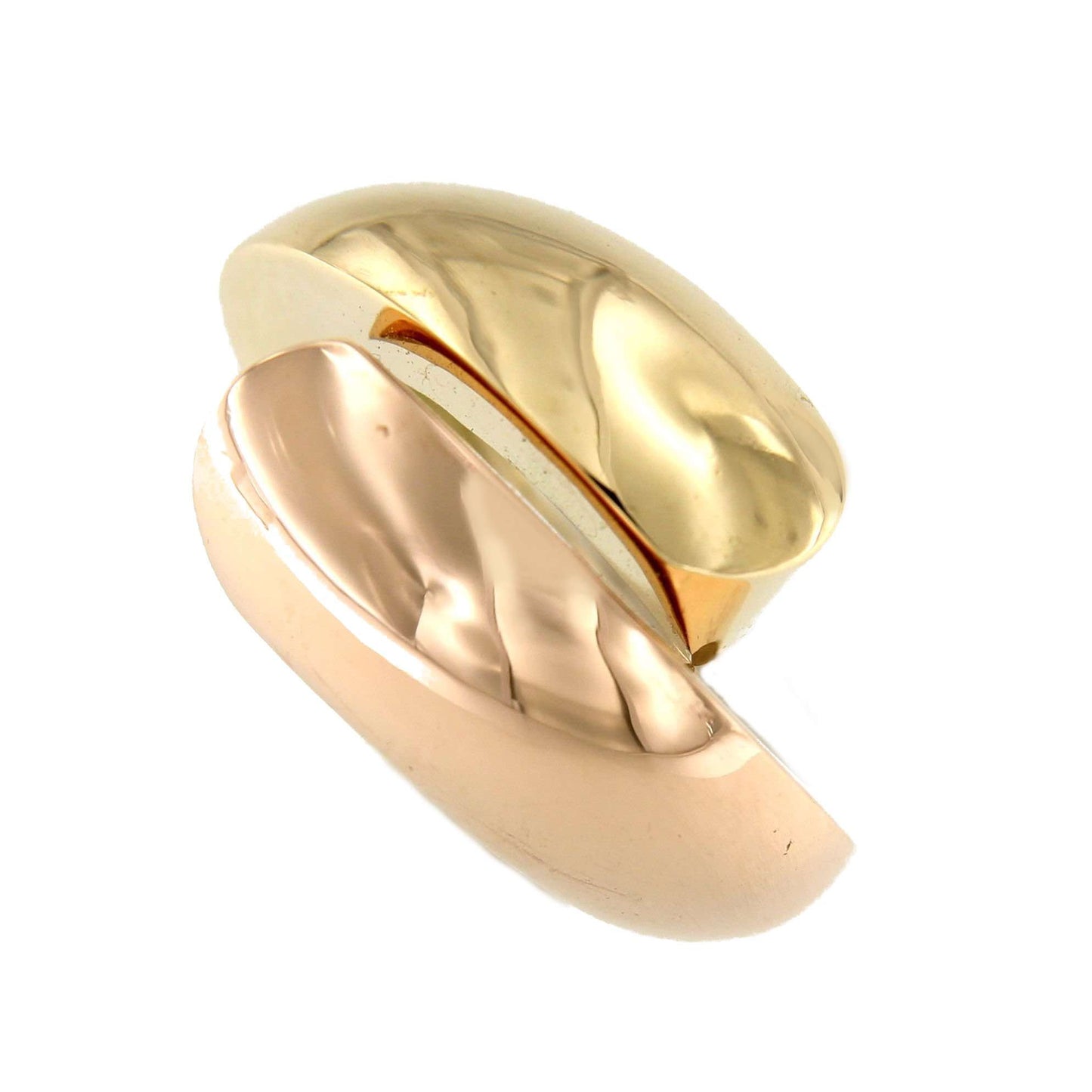 Anillo ancho ESEN en oro amarillo y oro rosa de 18 kilates - Roman Joyero